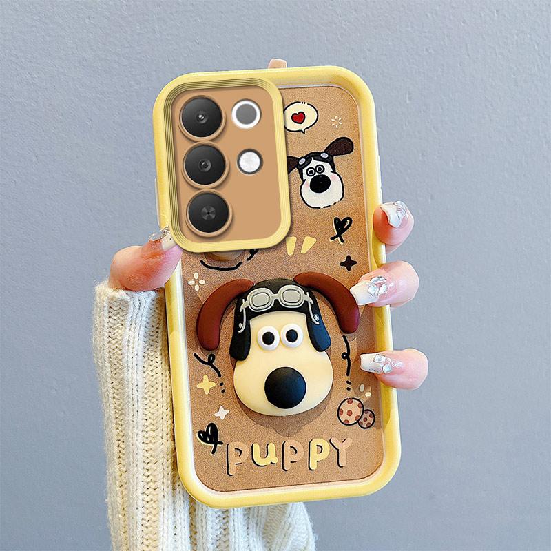 KEYSION Shockproof Case for Realme C85 5G with Lanyard Soft Silicone Cute 3D Cartoon Doll Phone Back Cover for Realme C85