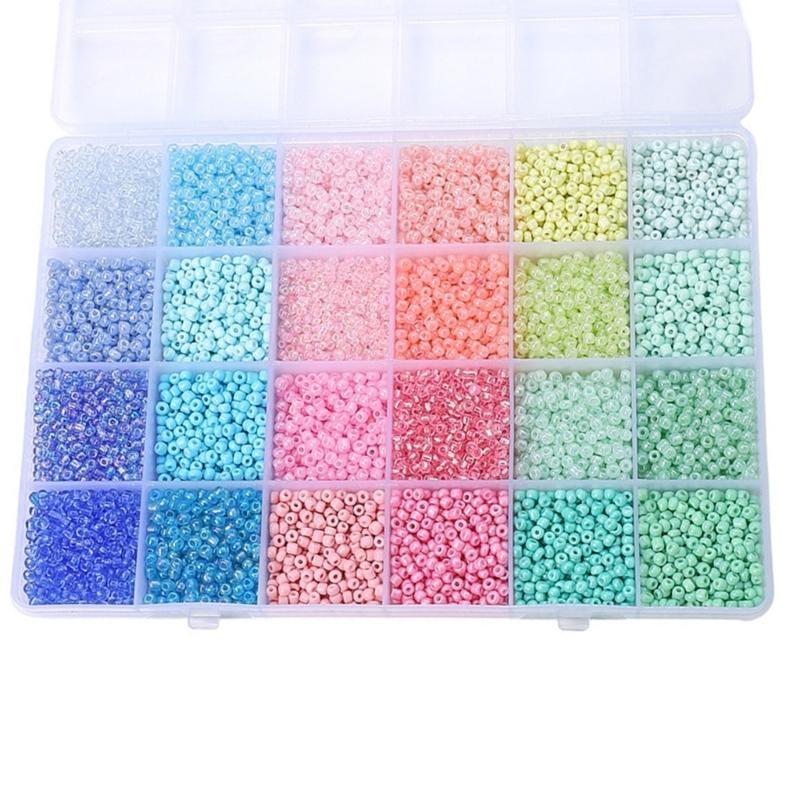 24 Fächer Glasperlen DIY Bastelset mit Organizer-Box