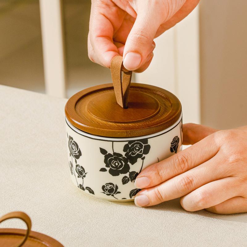 Tea storage Ceramic storage tank household sealed high appearance level coffee can food storage