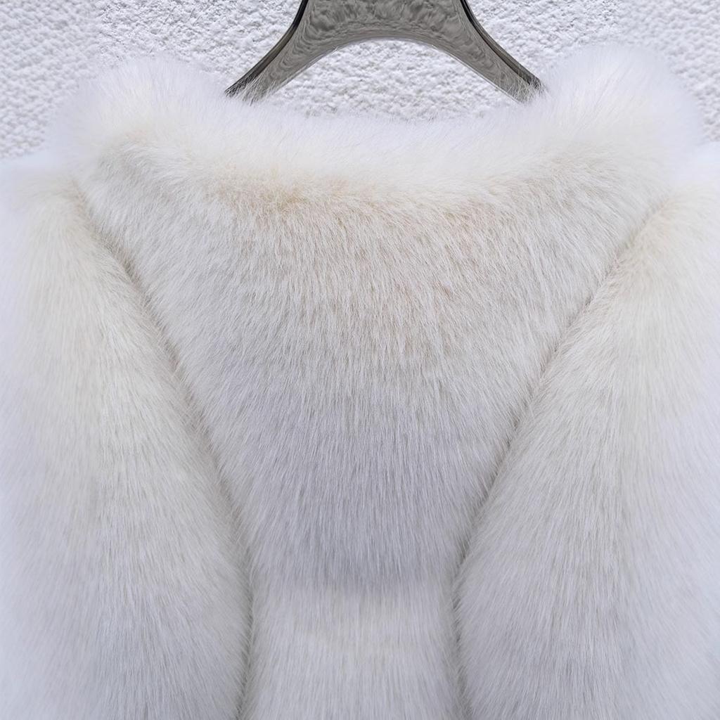 New Women's Versatile Imitation Fox Fur Vest Plush Vest Fashion Casual Fluffy Jacket