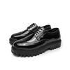 Studio kleine weiße Lederschuhe Britischer Stil Anzug dicke Sohle innere Absatzhöhung Muffin-Schuhe