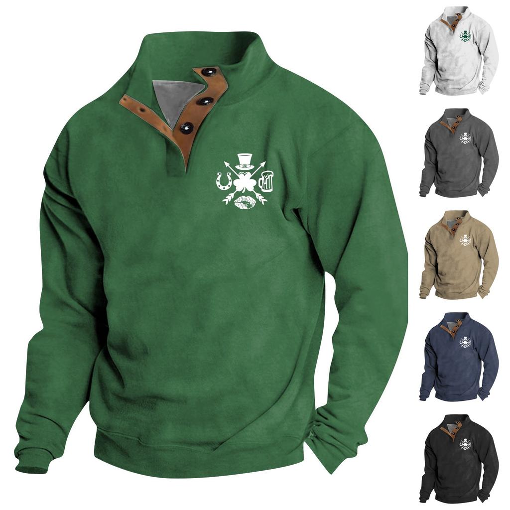 Men's Round Neck Long Sleeve Top Valentine's Day Printed Pullover Couple Sweatshirt
