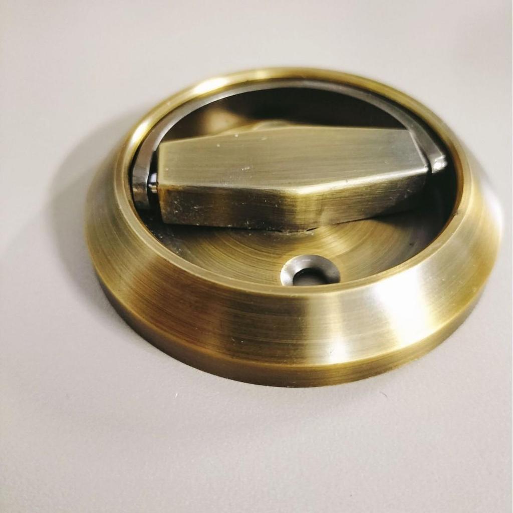 Stainless Steel Invisible Door Lock with Pull Ring, Single/Double-Sided Mounted Round Handle.