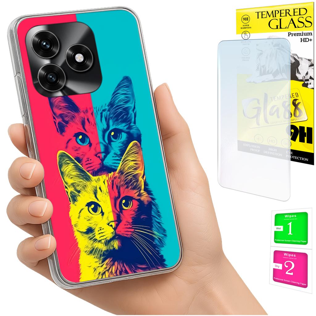Etui Do Honor X5C Plus / X5C 4G Obudowa Foto Case Plecki Kotki + Szkło 9H