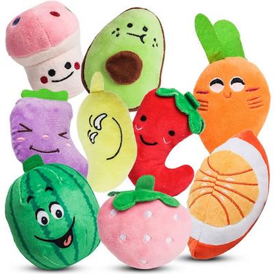 Dingdongpet Pet Fresh Fruit Doll Set of 9, Mixed Colors, 1 Set