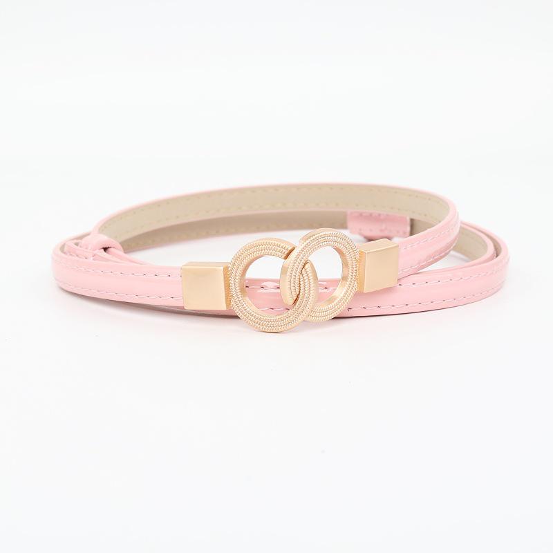 Korean Style Women's Patent Leather Thin Belt - Fashionable Waist Accessory for Dresses