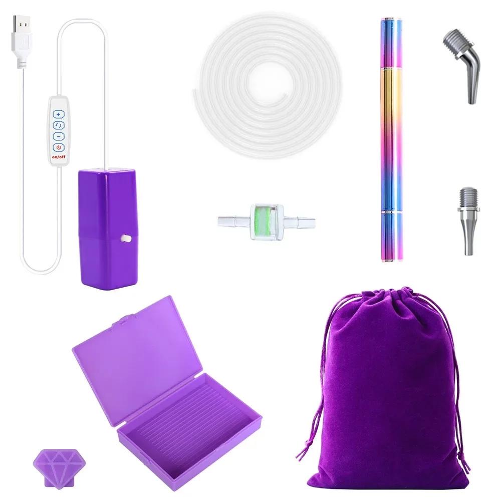 DIY Craft Vacuum Diamond Painting Pen Kits Long-lasting and Stable USB Cable Electric Diamond Suction Tool with Storage Bag