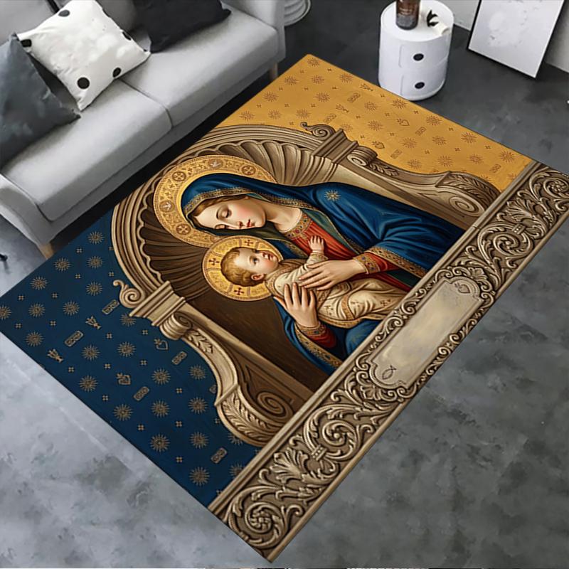 2025 New The Holy Mother Carpet Rug for Living Room Bedroom Home Sofa Decoration,Kids play Non-slip Floor Mat12
