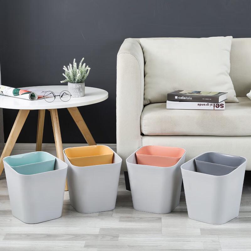 HUIHUADU Thickened Plastic Dual Compartment Waste Separation Bin