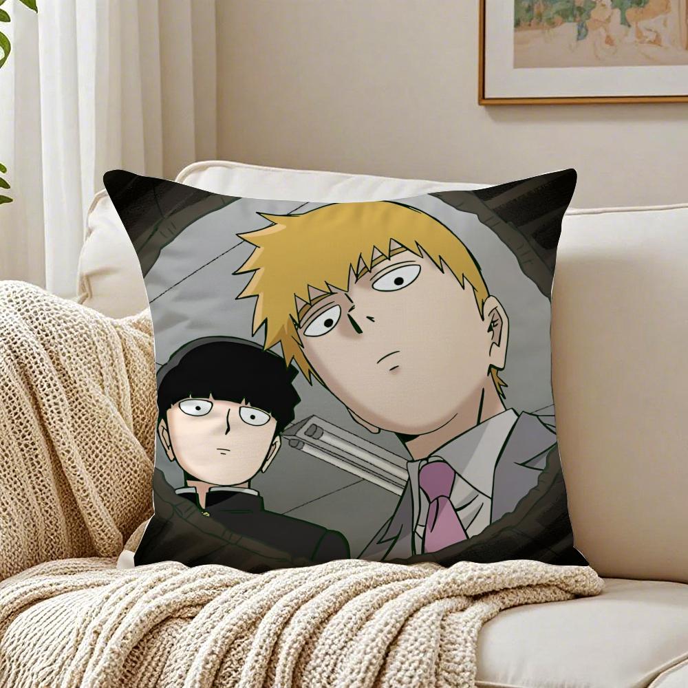 Action Japanese Anime MMob Psycho 100 Cushion Cover Pillowcase Antidustmite Living Room Sofa Decor Cushion Room