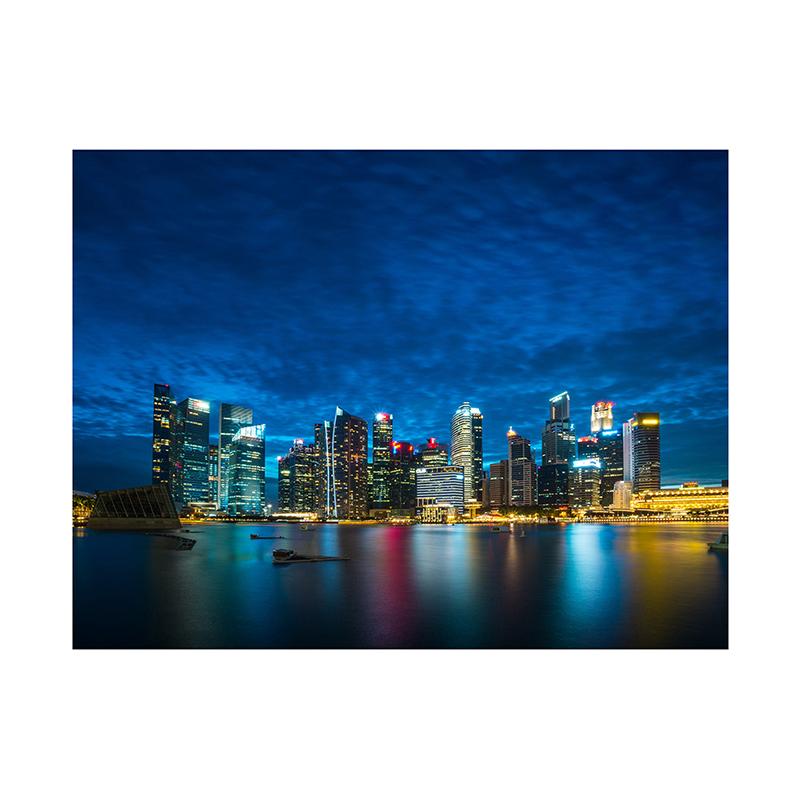 Stadt Nachtansicht Wandteppich für Wohnzimmer, Schlafzimmer, Büro, Landschaftsfotografie Druck, Wandbehang, Studio-Requisiten