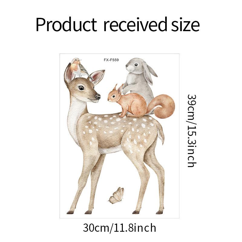 

1pc Hand-Painted Deer Wall Sticker | PVC Self-Adhesive,Animal Print for Home Wall Decor,Contemporary Style,Background decoration