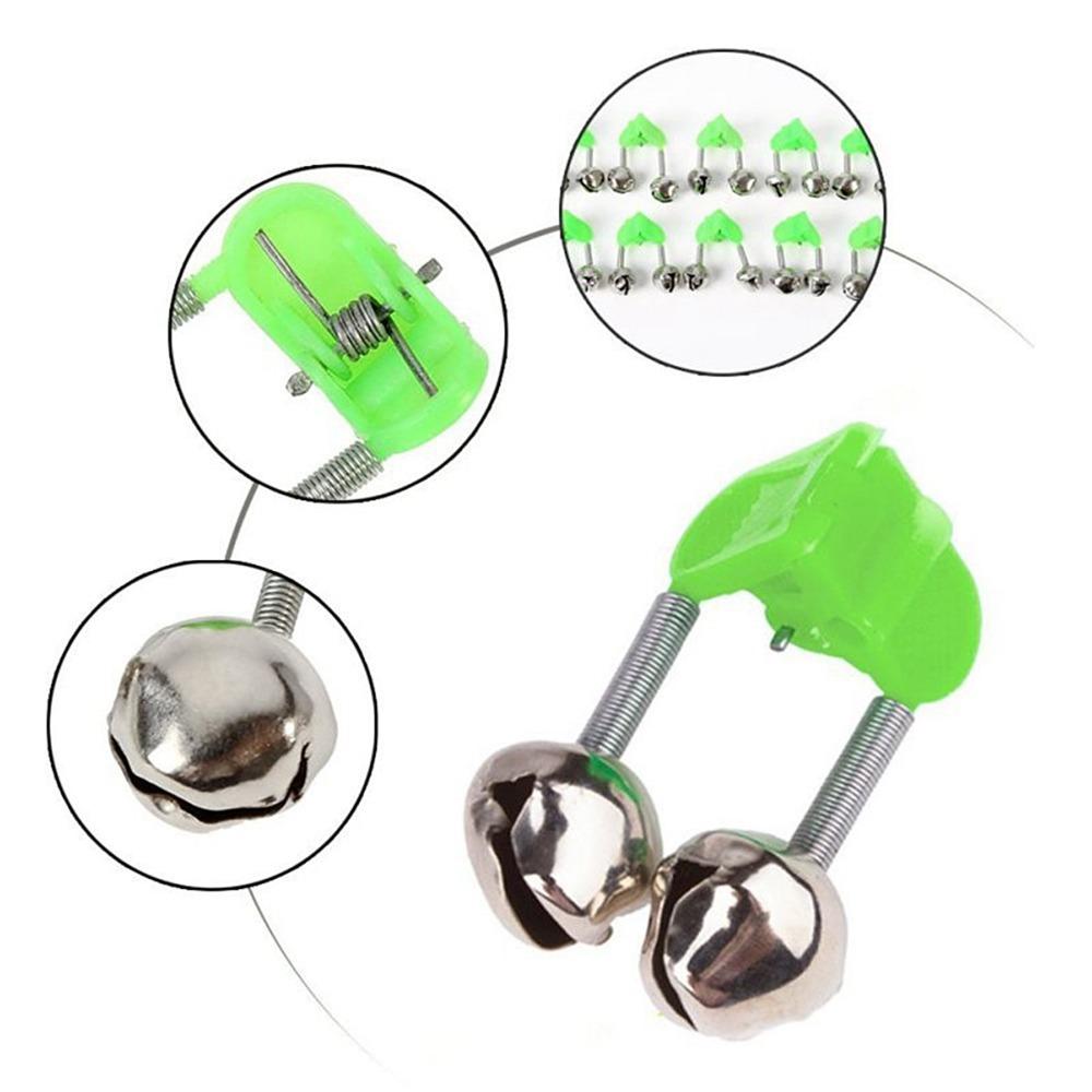 20/50PCS 46*32mm Fishing Rod Alarm Bells Double Spring Clip Bite Alarm Bells Outdoor Fishing