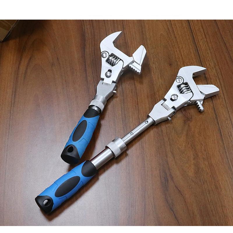 Multifunction 5 In 1 Torque Wrench 10 Inch Adjustable Ratchet Wrench 180 Degree Folding Spanner Household Maintenance Manual Tool