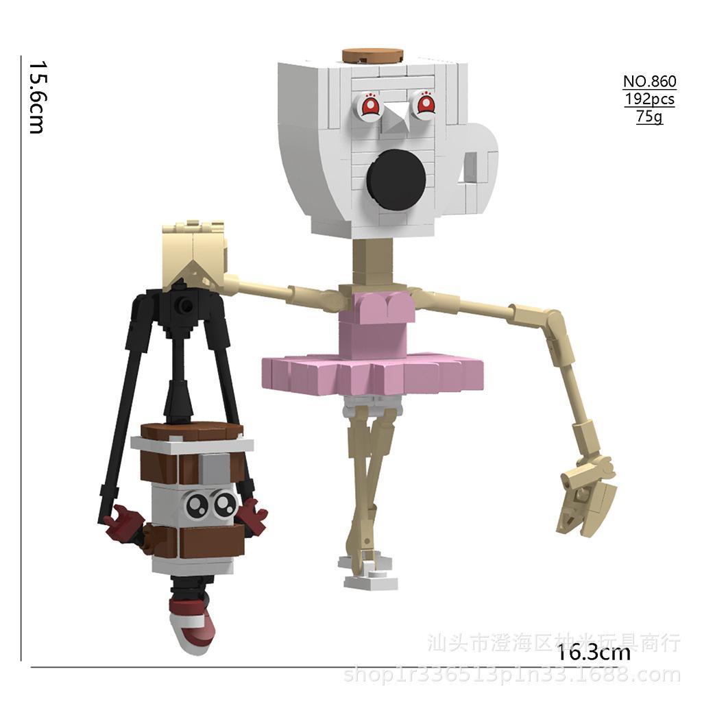 AI Mountain and Sea Pass Tung Tung Sahur Figurine din Lemn Sunt Toate Ornamente Jucării Abstracte de Tip Bloc de Construcție