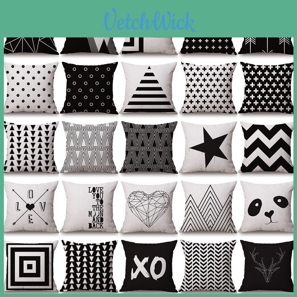 Luxurious Nordic Style Black Letter Digital Print Cushion Cover For Home Decor