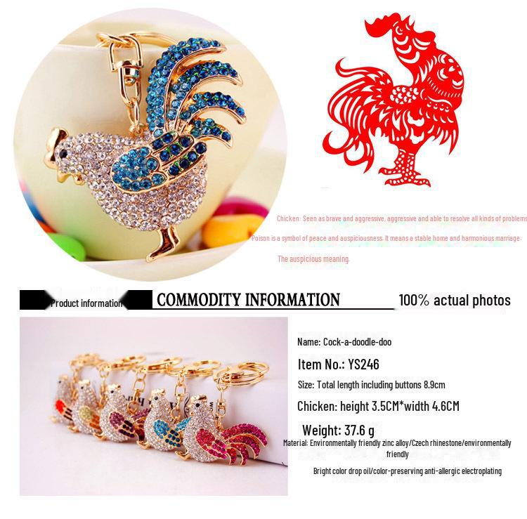 Diamant Strass Tupp Nyckelring Hänge - Damväskcharm Gåva