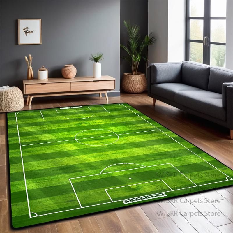 Fußballfeld Teppich Wohnzimmer Faltbar Große Größe Bodenmatten 200x300cm Rutschfeste Spielmatte für Kinder Schlafzimmer Maschinenwaschbar 60x90cm
