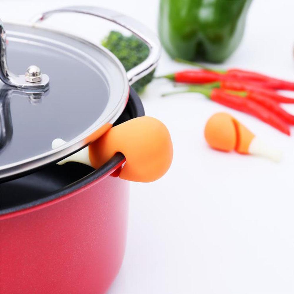 Creative Dog Bone Chicken Thigh Shape Pot Lid Anti-spill Silicone Lid Raised Anti-spill Kitchen Practical Gadgets