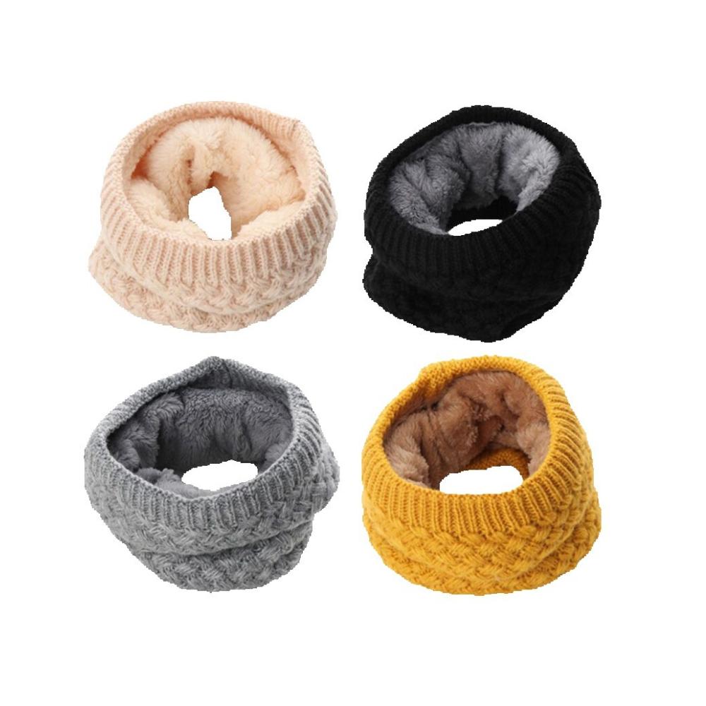Winter Scarf For Women Children Baby Warm Cotton Brushed Knit Neck Warmer Circle Ski Climbing Scarf Neck Scarves Men