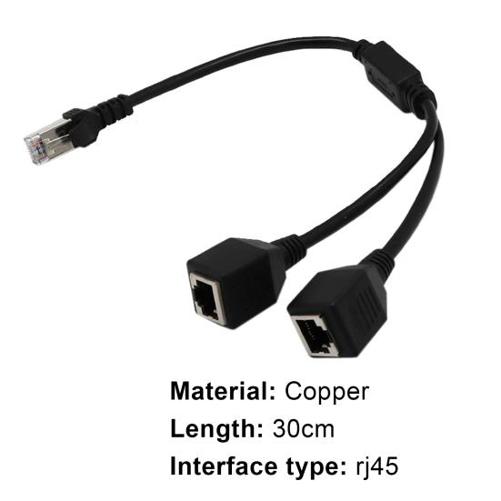 RJ45 Male To Internet Adapter Cable 2 Female 2-in-1 Plug and Play Copper