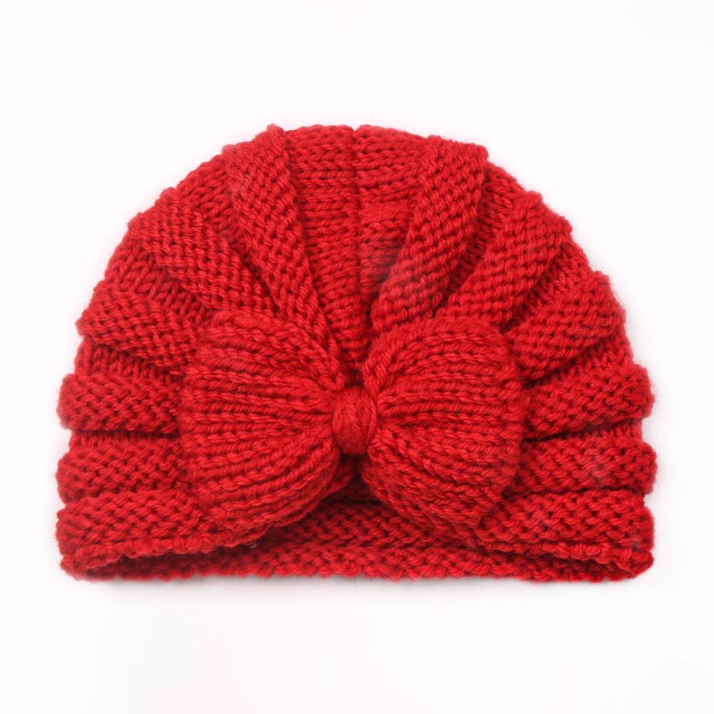 New Autumn/Winter Baby Bow Knitted Wool Hat - European and American Style