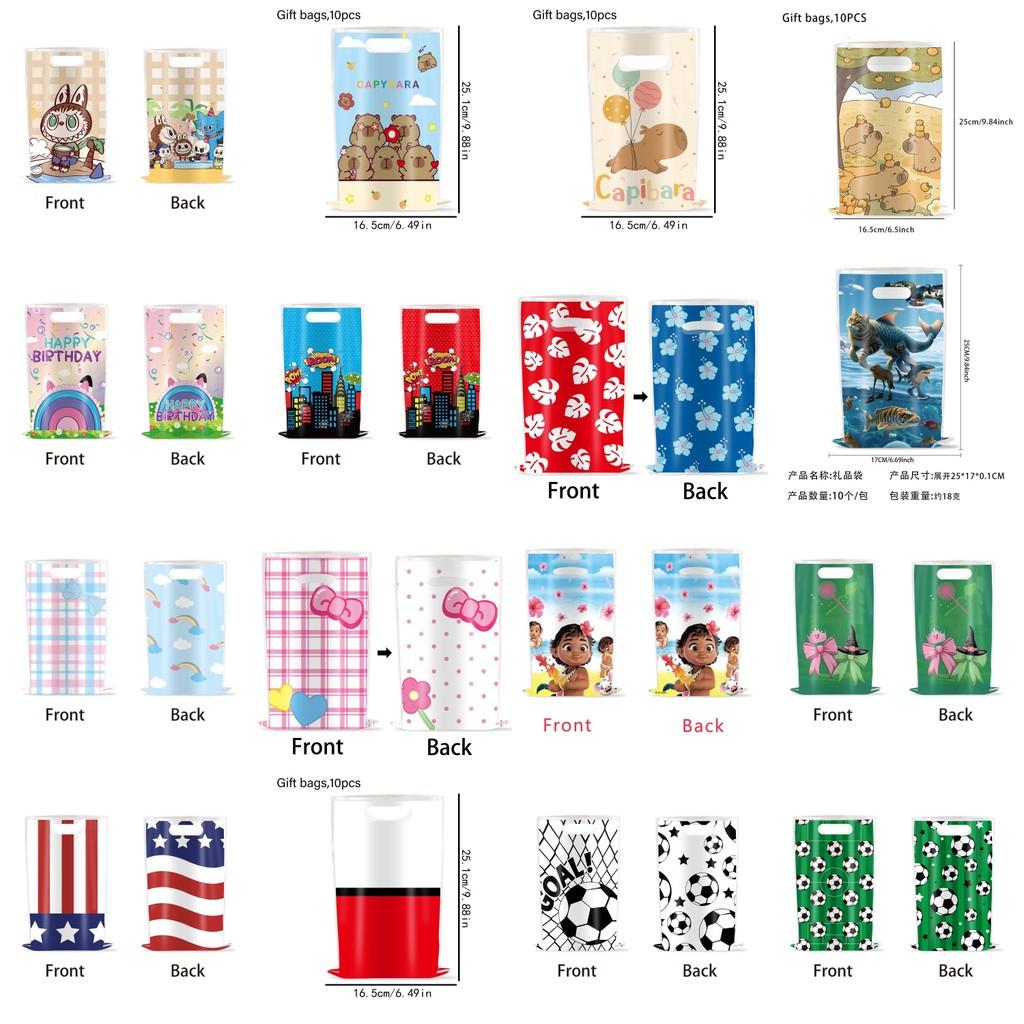 Labubu Capybara Themed Childrens Party Favor Bags With Glitter Handle For Birthday Celebrations