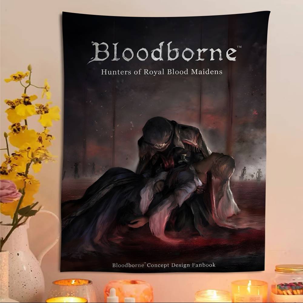Dark Hunter BBloodborne Game Anime Tapestry Hanging Tarot Hippie Wall Rugs Dorm Home Decor