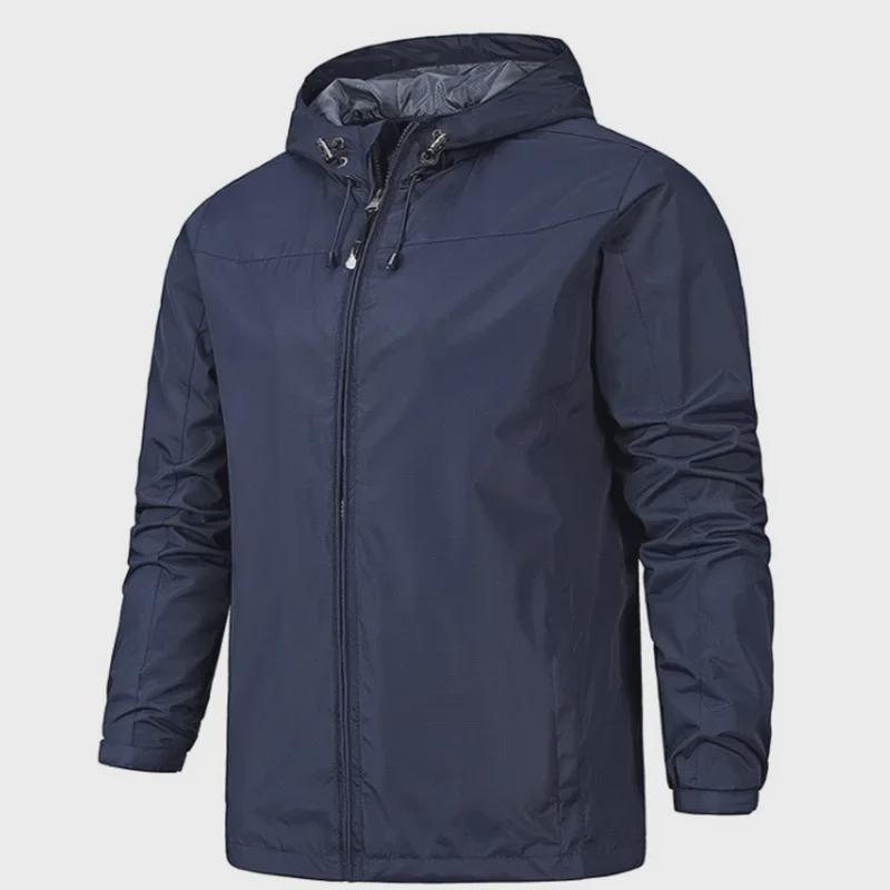 Unisex Waterproof Hooded Jacket for Outdoor Activities with Logo Printing
