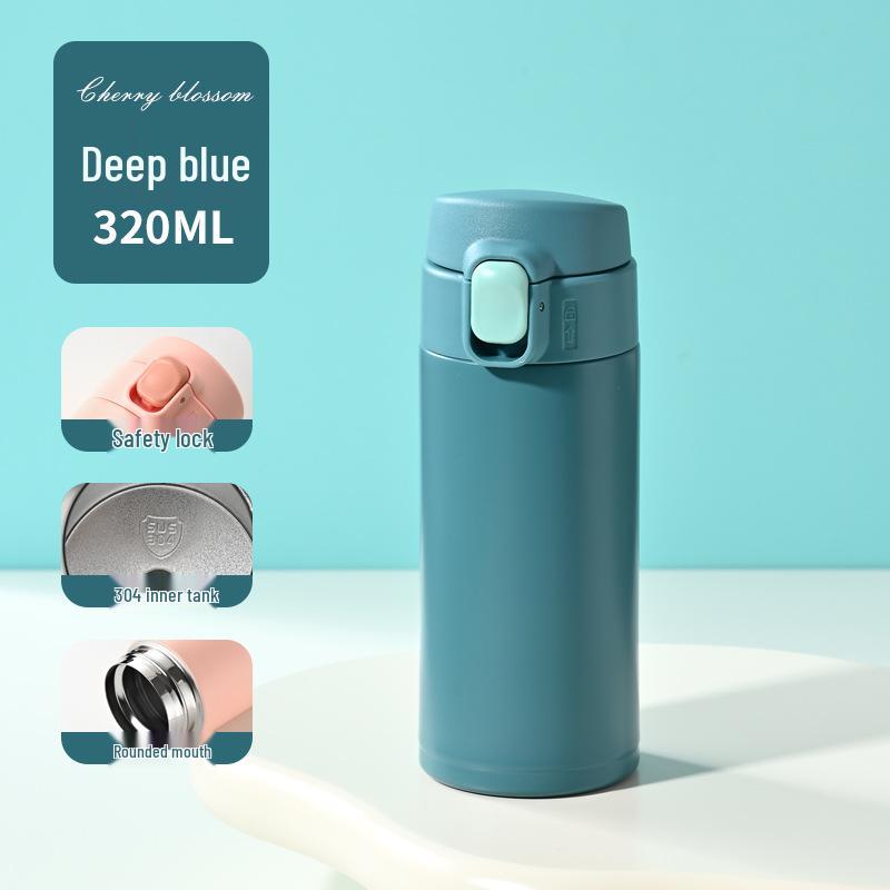 304 Stainless Steel Unisex Water Bottle with Pop-up Lid - Stylish Gift for Students Pop-up Lid