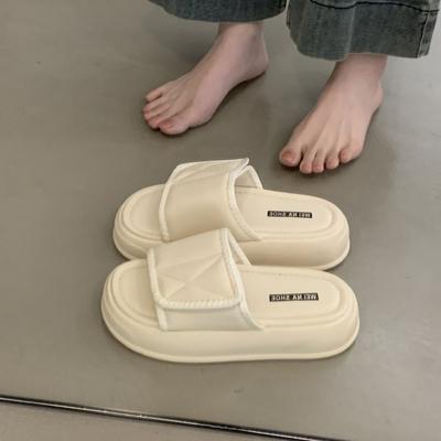 Slippers Women's 2025 Summer New Wear Velcro Muffin Thick Bottom Stepping On Shit Feeling Fashionable Non-slip Beach Shoes