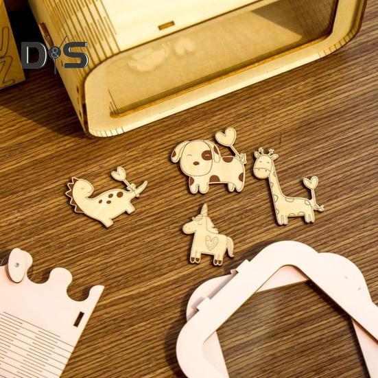 Transparent Trälåda för Pengar Stor Kapacitet Spargris Mynt Kontantbehållare Barn Vuxna DIY Tecknad Pengasparande Fodral Förvaringsburk Dekoration