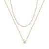 Double Layer Chain Necklace 1Cubic Zirconia Jewelry Water Resistant