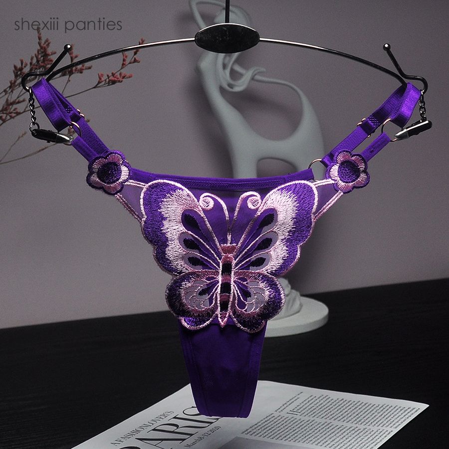 Sexy Spitzen-Tanga für Damen, Schmetterling, niedrige Taille, verstellbare Taille, Höschen 150