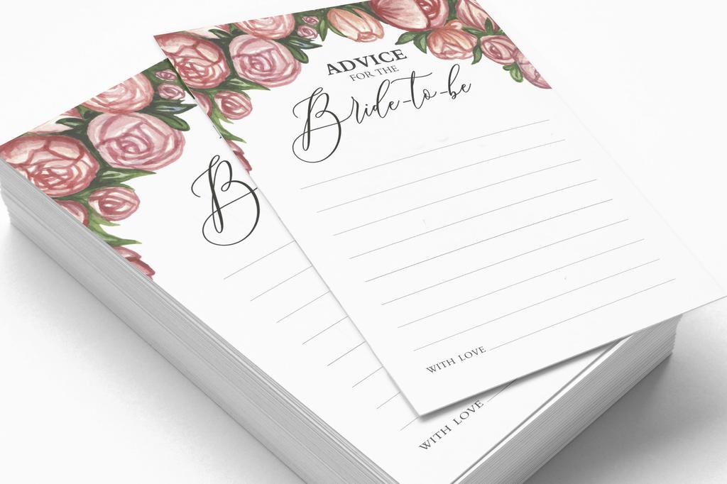 Inkdotpot Advice For The BrideA  CardsA  Set Of 50A  FloralA  Bridal Shower Activity