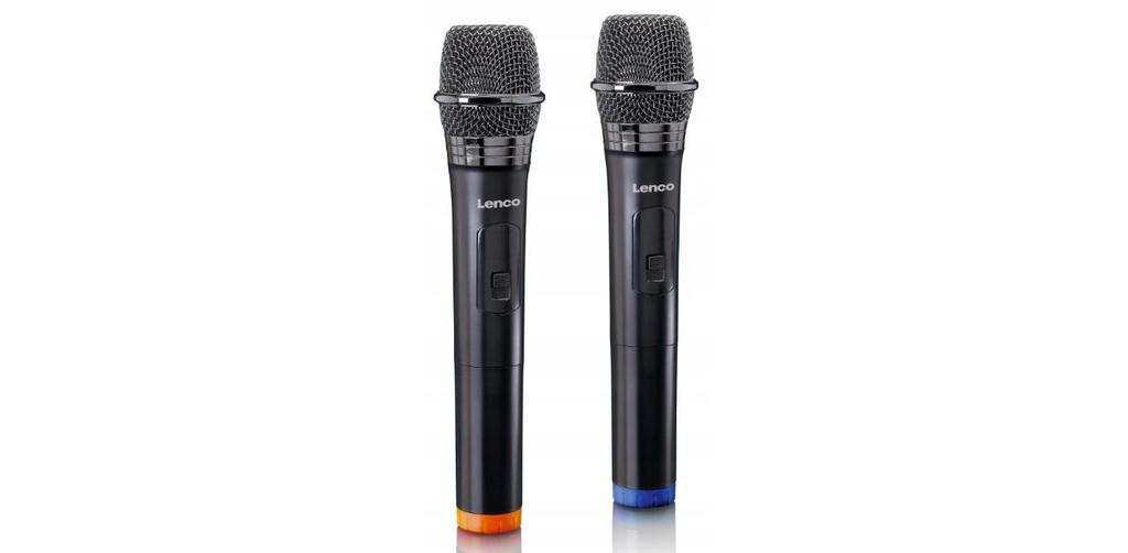 Lenco MCW-020BK - zestaw 2 dynamicznych mikrofonów bezprzewodowych, Lenco