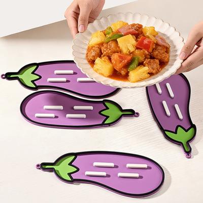 Suporte para Tampa de Panela de Legumes Antiderrapante Resistente ao Calor Berinjela Cenoura Repolho Milho Rabanete Bancada da Cozinha Armazenamento de Tampas de Panela Tapete de Secagem
