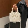 Women's Korean Style Casual Shirt with Solid Color and Single Shoulder Crossbody Handbag – 2025 Fashion Trend