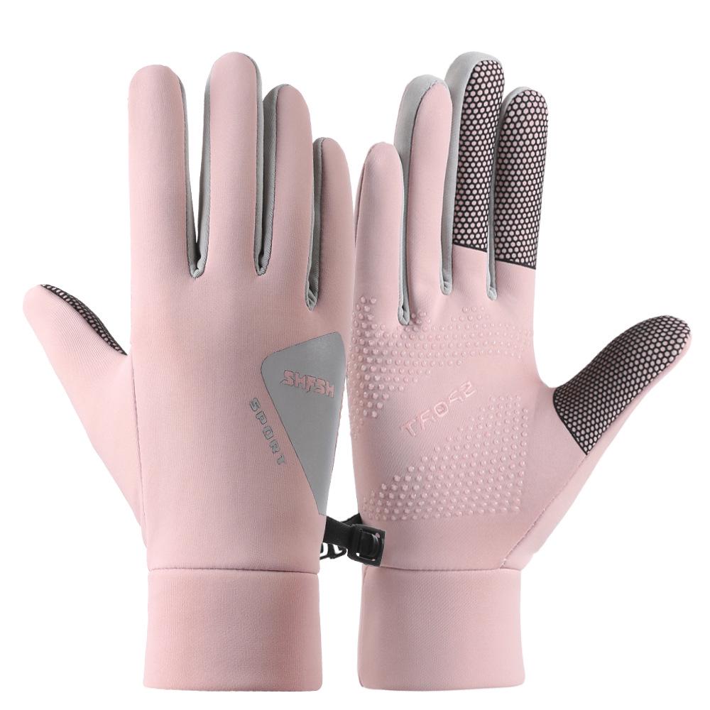 Men's & Women's Warm Waterproof Touchscreen Cycling & Ski Gloves - Fleece-Lined, Non-Slip, Color Block Design for Autumn & Winter Outdoors