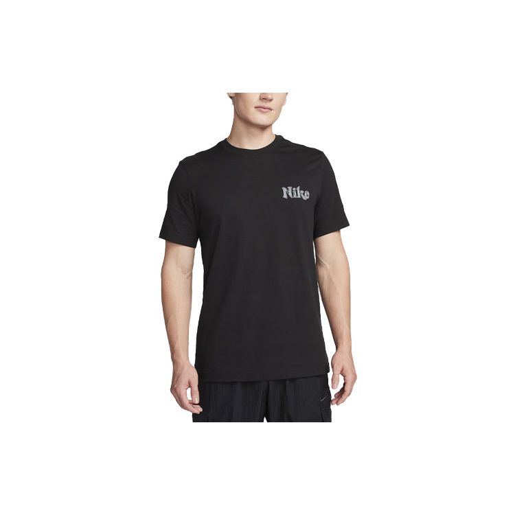 

Nike Sportswear Letter Pattern Printed Crew Neck Short Sleeve T-Shirt Men Tops Black FV1414-010 M