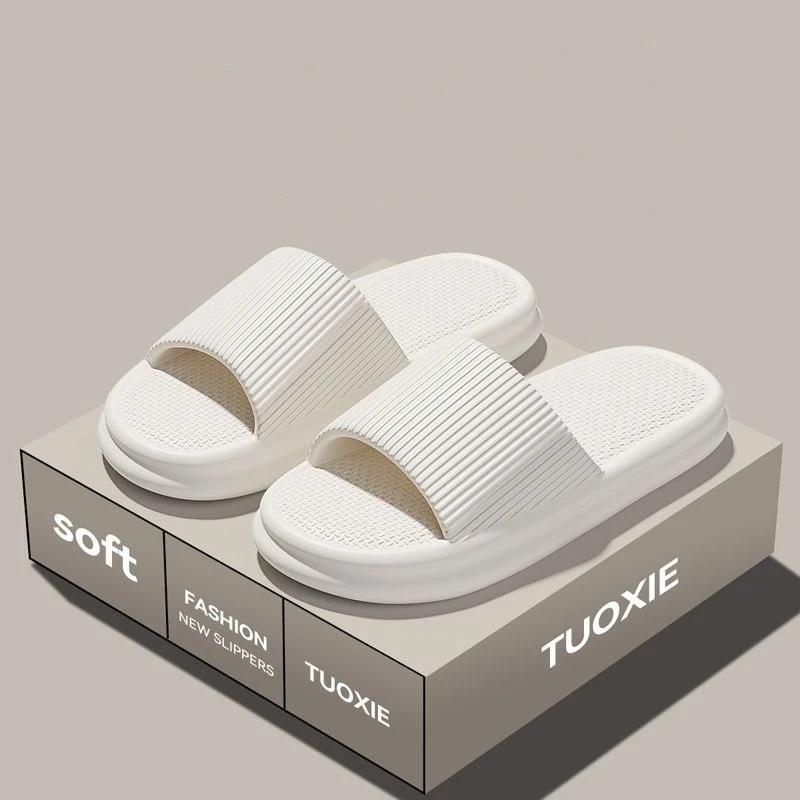 Fashion Women Summer Concise EVA Slippers Men Soft Home Slides Couples Bathroom Non-slip Sandals Adults Comfortable Outdoor Beach Shoes
