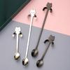 304 Stainless Steel Coffee Spoon, Hanging Cat Spoon for Mugs Tall Cups, Long Handle Tea Stirring Spoon, Ideal for Desserts & Ice Cream Lovers