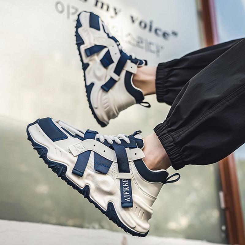 Fashion Green Men's Platform Shoes Summer Mesh Breathable Running Shoes Comfortable Versatile Height-enhancing Casual Sneakers