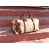 Borsa Duffel in Vera Pelle di Mucca Grande Borsa da Viaggio in Pelle di Mucca Tricolore Patchwork in Pelle di Mucca Borsa Weekender in Pelle Marrone Borsa da Palestra Borsa da Notte