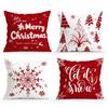 40/45/50cm Red Christmas Decoration Cushions Pillowcase Polyester Cushion Cover Throw Pillow Pillowcover Home Car Sofa Decor