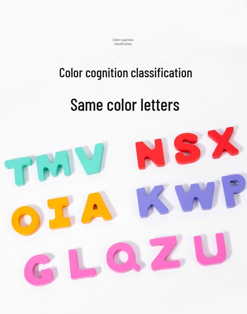 Montessori Alphabet Matching Wooden Blocks: Educational Puzzle Toys for Kids Ages 2-6.