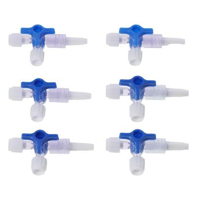 6pcs Disposable Plastic 3-Way Valve 3-Way Stopcocks Luer Connections Ball Valve Male Lock Water Valve School Projects