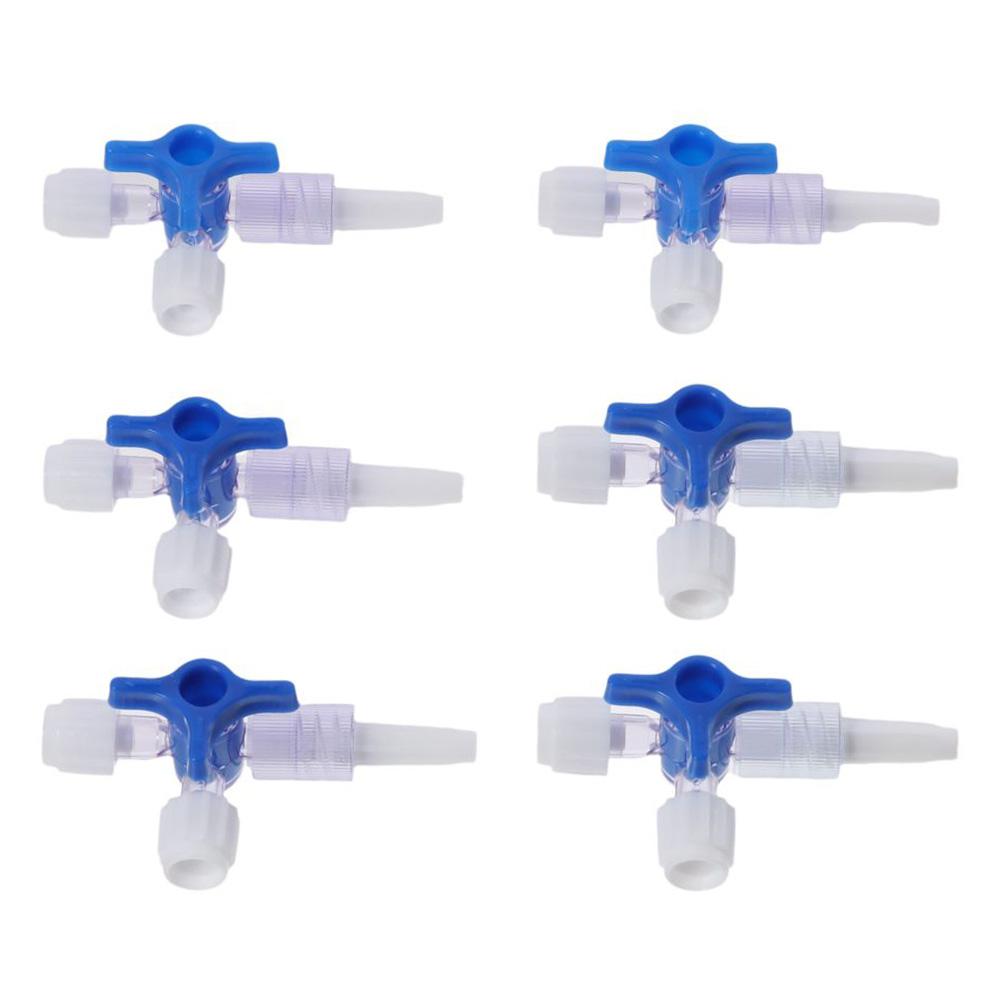 6pcs Plastic Ball Valve Male Lock Water Valve Disposable 3-Way Valve  School Projects