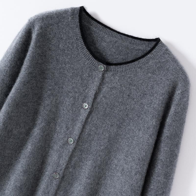 Versatile Soft Cashmere Knit Cardigan: Autumn/Winter Fashion, Solid Color, Faux Two-Piece, Warm & Comfy