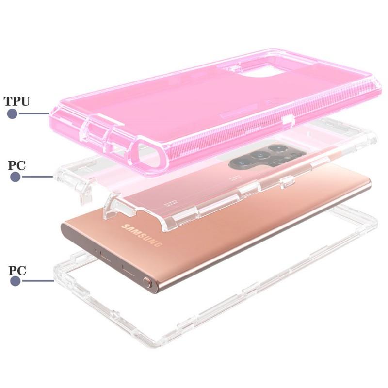 Transparent Shockproof Silicone Case With Air Cushion Galaxy S24 Ultra S23 S20 Note20 S9